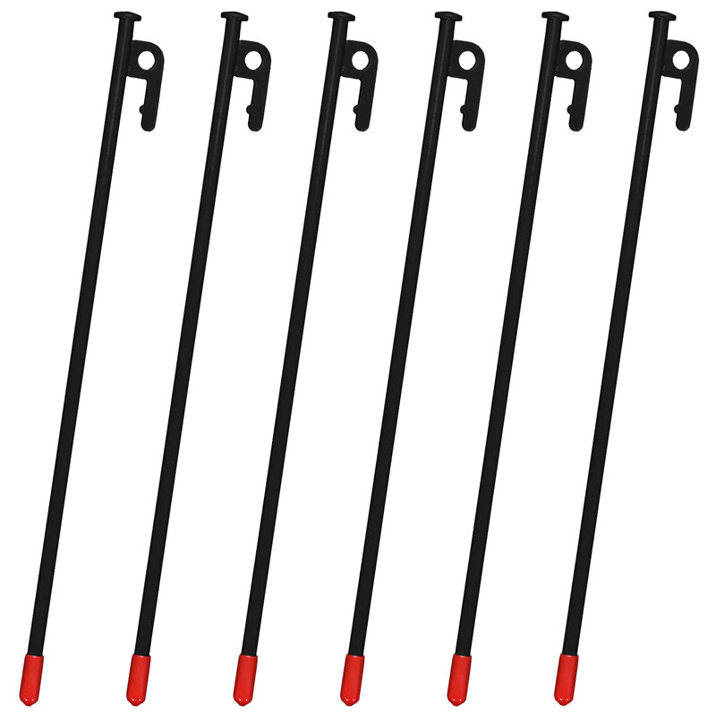 ペグ 40cm 強靭 スチールペグ キャンプ テント タープ 設営 レーザー溶接 伸線加工 防錆塗装 安全キャップ付き 6本セット 