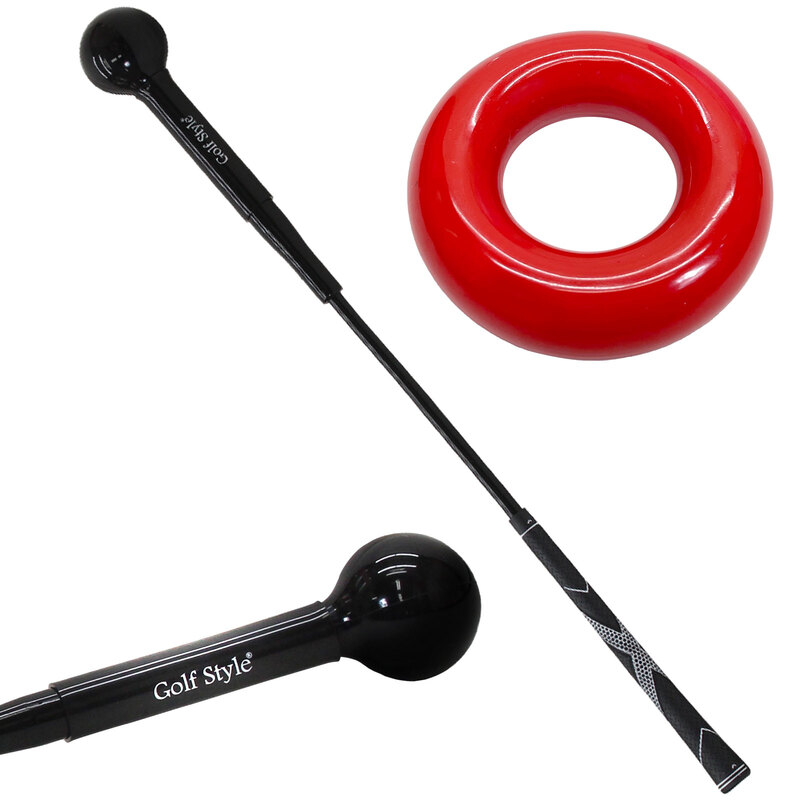 ゴルフ練習器具 スイングトレーナー ウエイトアップ セット 重り 140g ウエイトリング ゴルフ トレーニング器具 スイング練習 室内 屋外 素振り 矯正 飛距離 グリップ 81cmサイズ