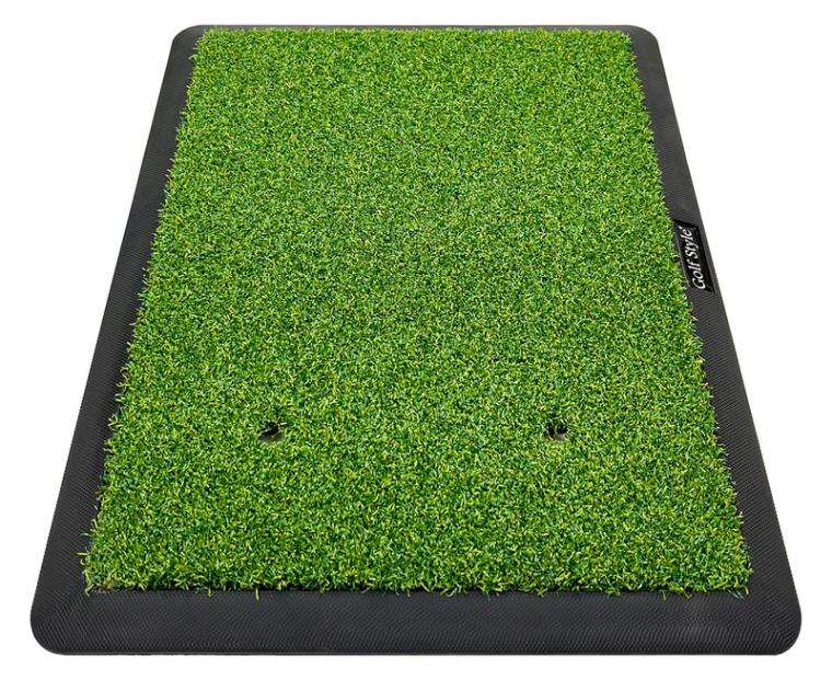 ゴルフマット 本格的 双芝 ゴルフ 練習 マット 素振り アイアン スイング 練習用 ショットマット 人工芝 ゴムマット 34×44cm 単品