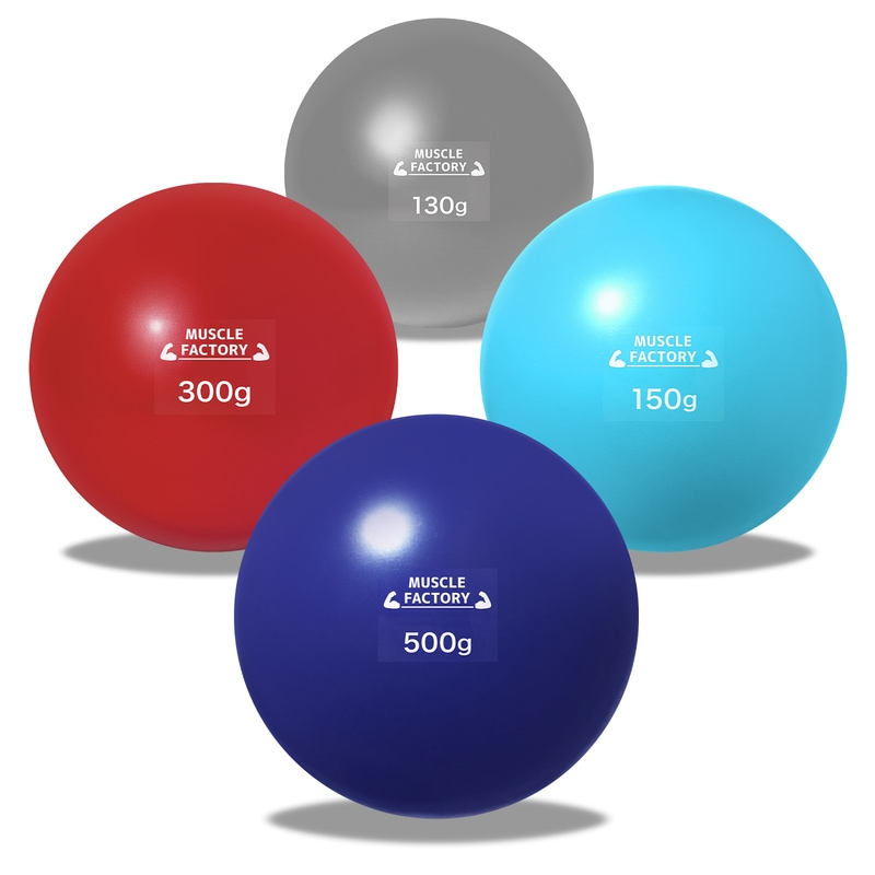 トレーニング ボール 野球 練習用 ボール ウエイトボール ソフトボール バッティング 練習 サンドボール プアボール メディシンボール 体幹 強化 瞬発力 筋トレ リハビリ スポーツ 130g 150g 300g 500g (4種セット/B)
