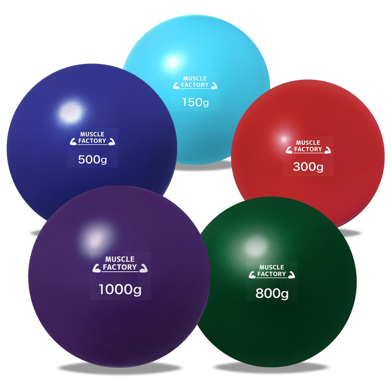 トレーニング ボール 野球 練習用 ボール ウエイトボール ソフトボール バッティング 練習 サンドボール プアボール メディシンボール 体幹 強化 瞬発力 筋トレ リハビリ スポーツ 150g 300g 500g 800g 1000g (5種セット/F)