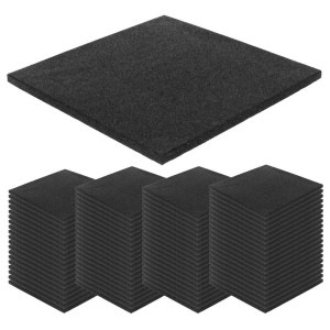 ゴムチップマット ジム マット 25mm 50×50cm 80枚セット ゴム フロアマット 防音 衝撃吸収 筋トレ トレーニングマット ラバーマット 重量器具 ダンベル バーベル フィットネス|ゴムマ