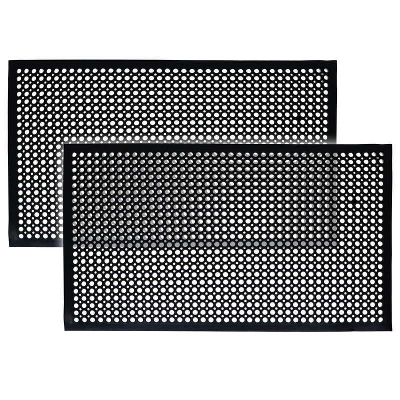 滑り止めマット 屋外 90×150cm 2枚セット 玄関 すべり止め 傾斜付き 転倒防止 ラバー ゴム ドアマット 段差 浴槽 介護 施設 歩行 雪道 ゴルフ場 病院 学校 店舗 通路 廊下 ベランダ スロープ 階段 Lサイズ