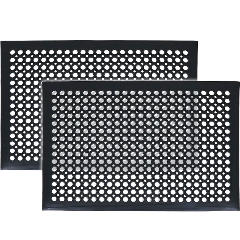 滑り止めマット 屋外 60×90cm 2枚セット 玄関 すべり止め 傾斜付き 転倒防止 ラバー ゴム ドアマット 段差 浴槽 介護 施設 歩行 雪道 ゴルフ場 病院 学校 店舗 通路 廊下 ベランダ スロープ 階段 Mサイズ