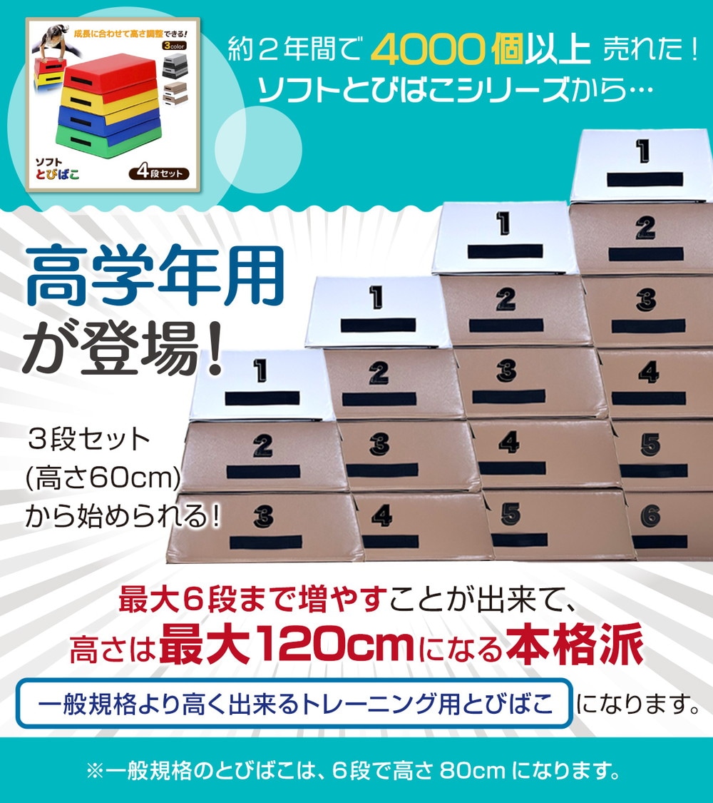 跳び箱 室内 子供 高学年向け ソフト 飛び箱 とび箱 ジョイント式