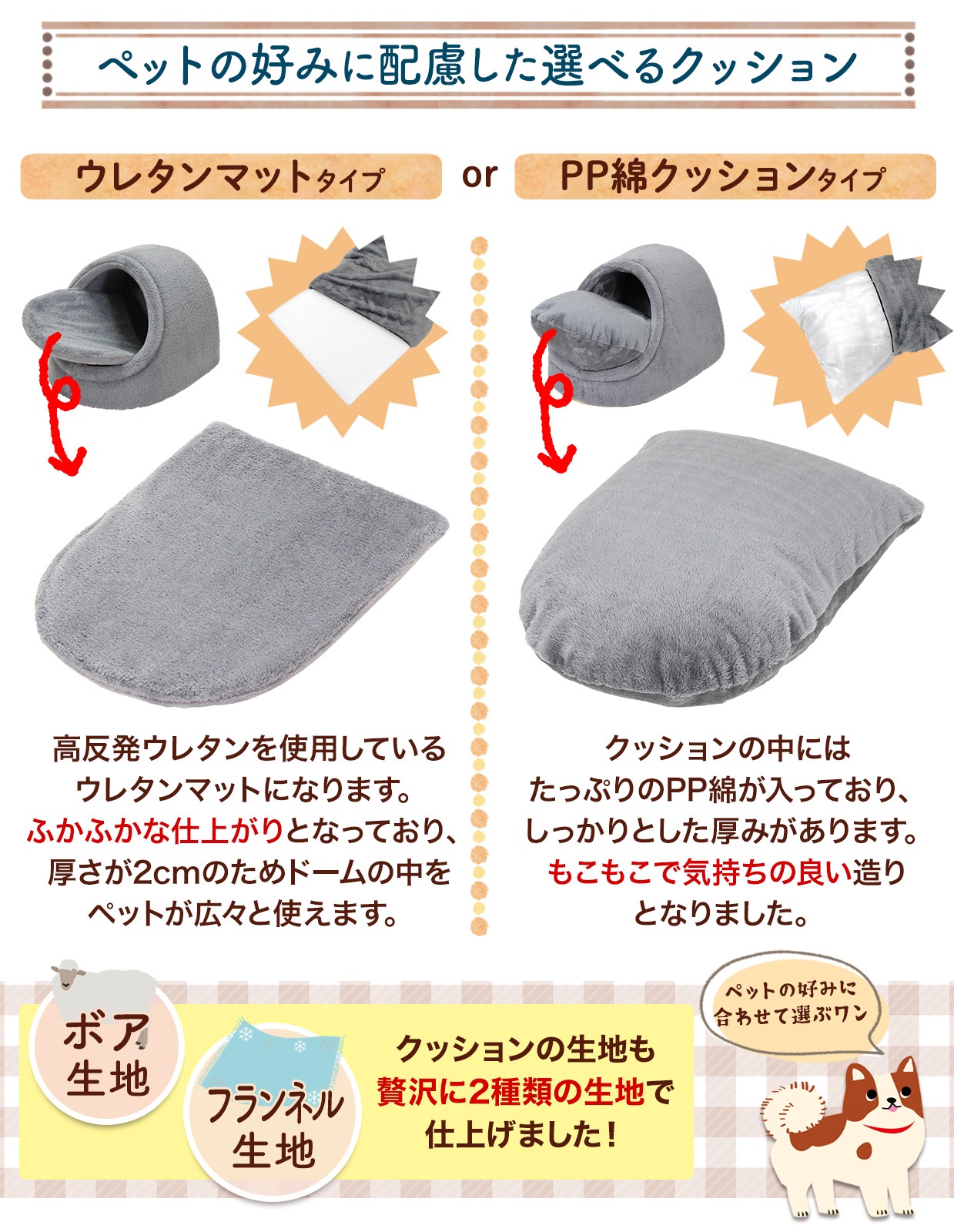 ドーム型 ペットベッド 犬 猫 ベッド 冬 おしゃれ ハウス 暖かい ペット ふわふわ ボア 犬用ベッド ネコベッド クッション ドームベッド Sサイズ