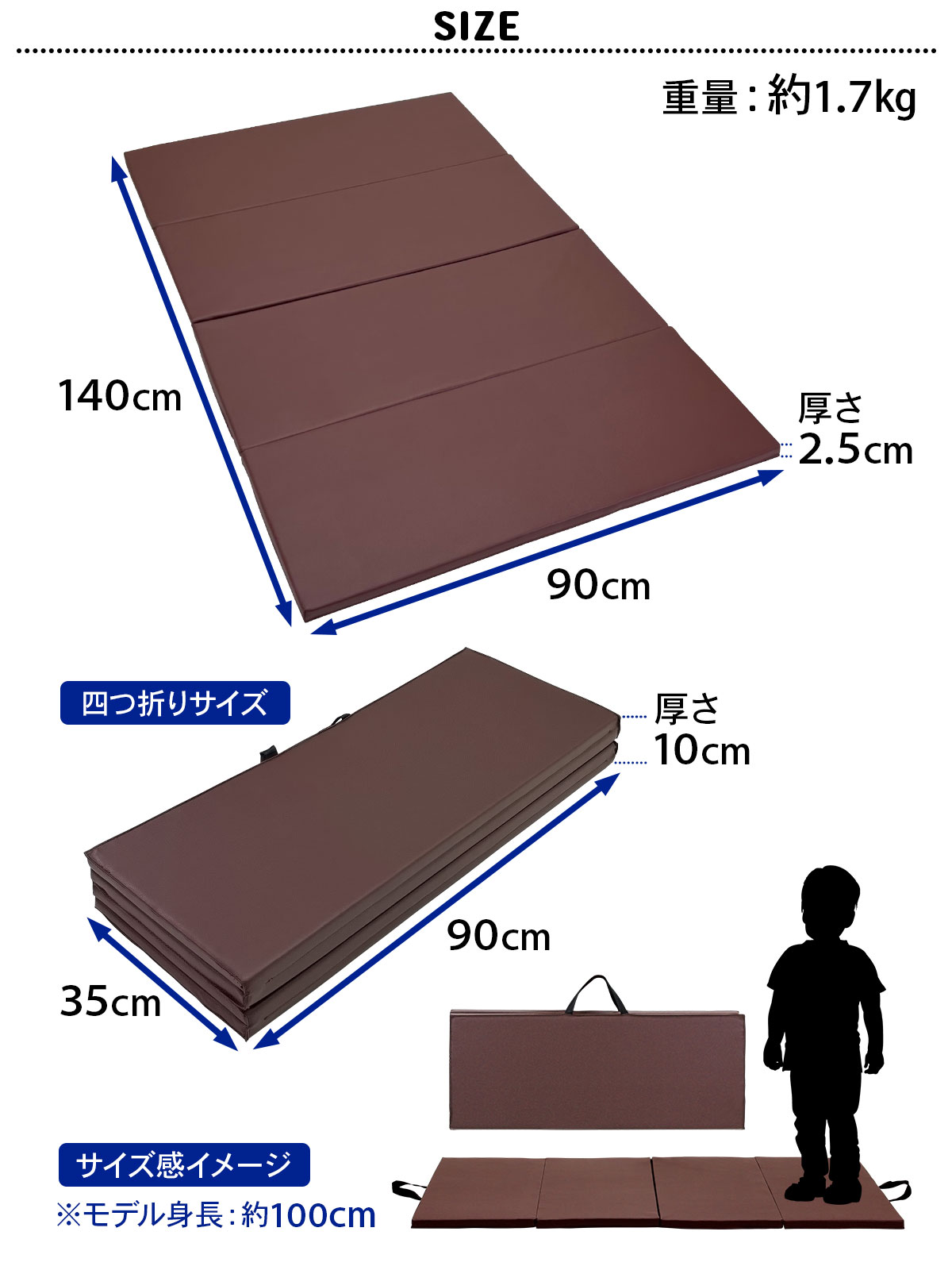 鉄棒 マット 体操 マット 折りたたみ コンパクト 軽量 ストレッチマット エクササイズ トレーニング 跳び箱 運動 子供 プレイマット ヨガマット スポーツマット 防音 140 90 2 5cm エクササイズ,体操マット