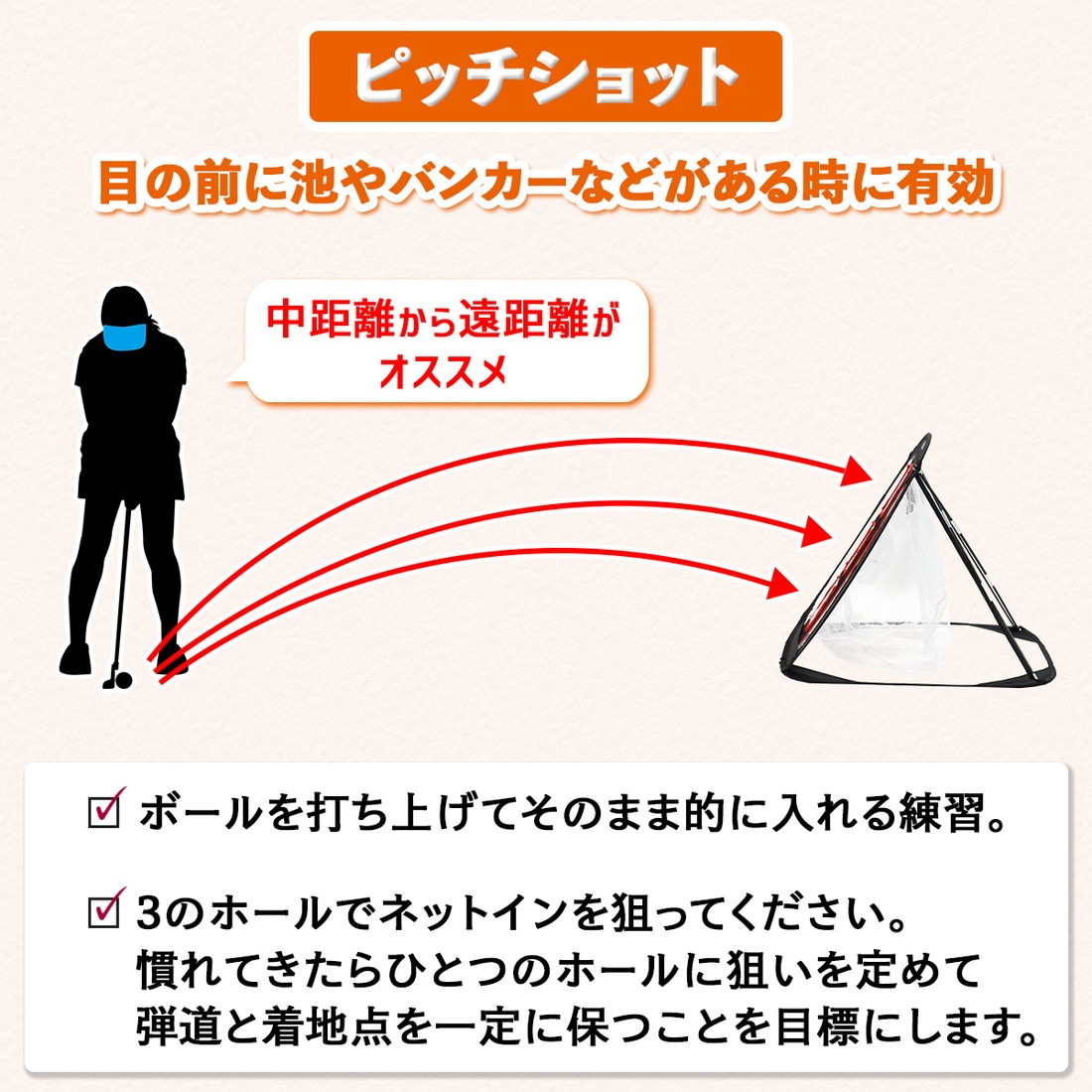 【新着商品】アプローチ達人 チップショットやアプローチショット練習用ネット 設置 アプローチ達人 チップショットやアプローチショット練習用