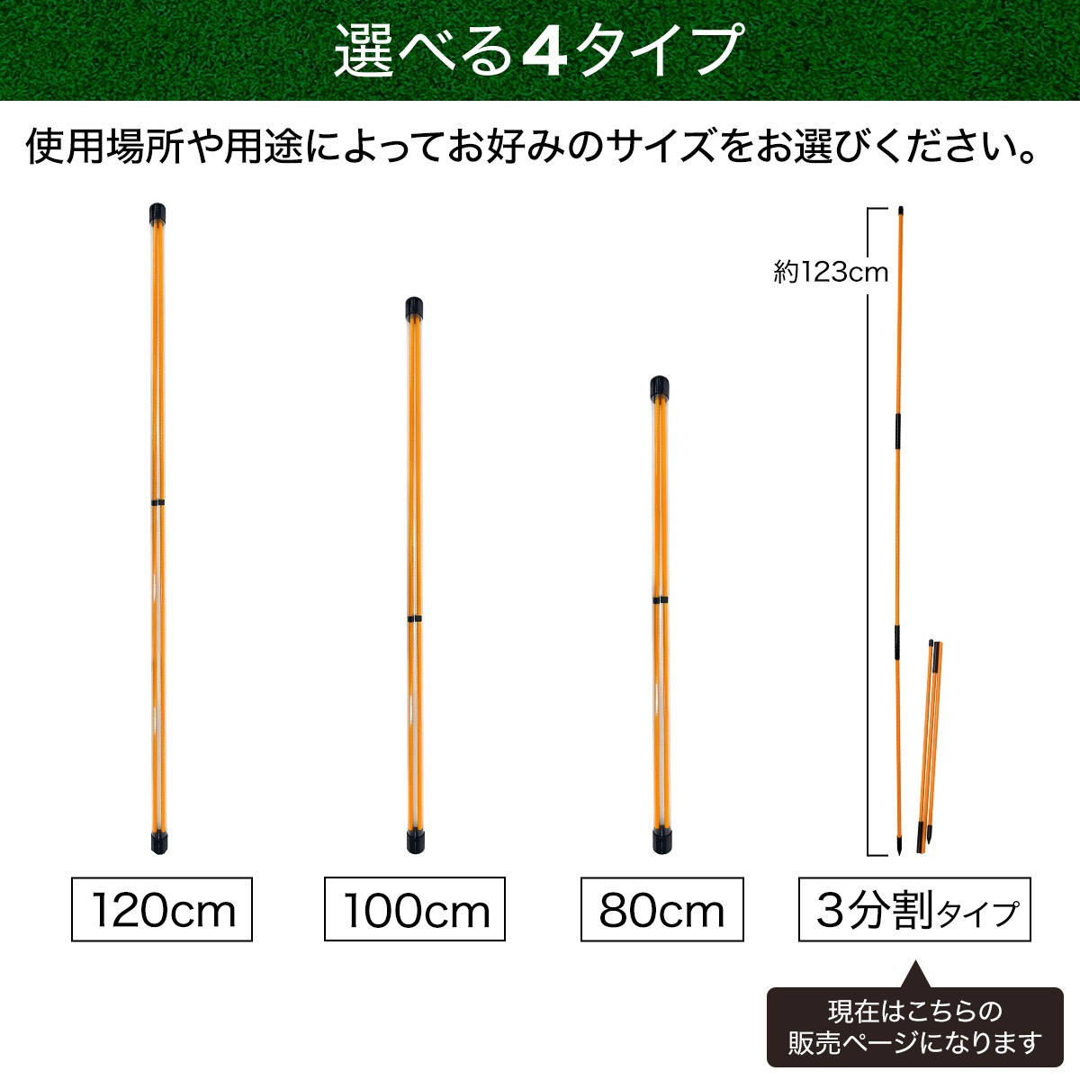 アライメントスティック 3分割タイプ ゴルフ 練習 ゴルフ練習用品 ターゲットライン アドレスポジション セットアップ スイング 素振り ライ角 トレーニング キャップ golf ケース付き 2本セット