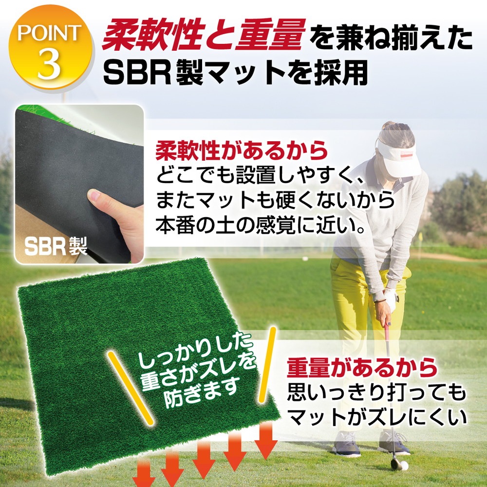傾斜 ゴルフマット 120×120cm PGAプロと共同開発 特許取得 ゴルフ 練習