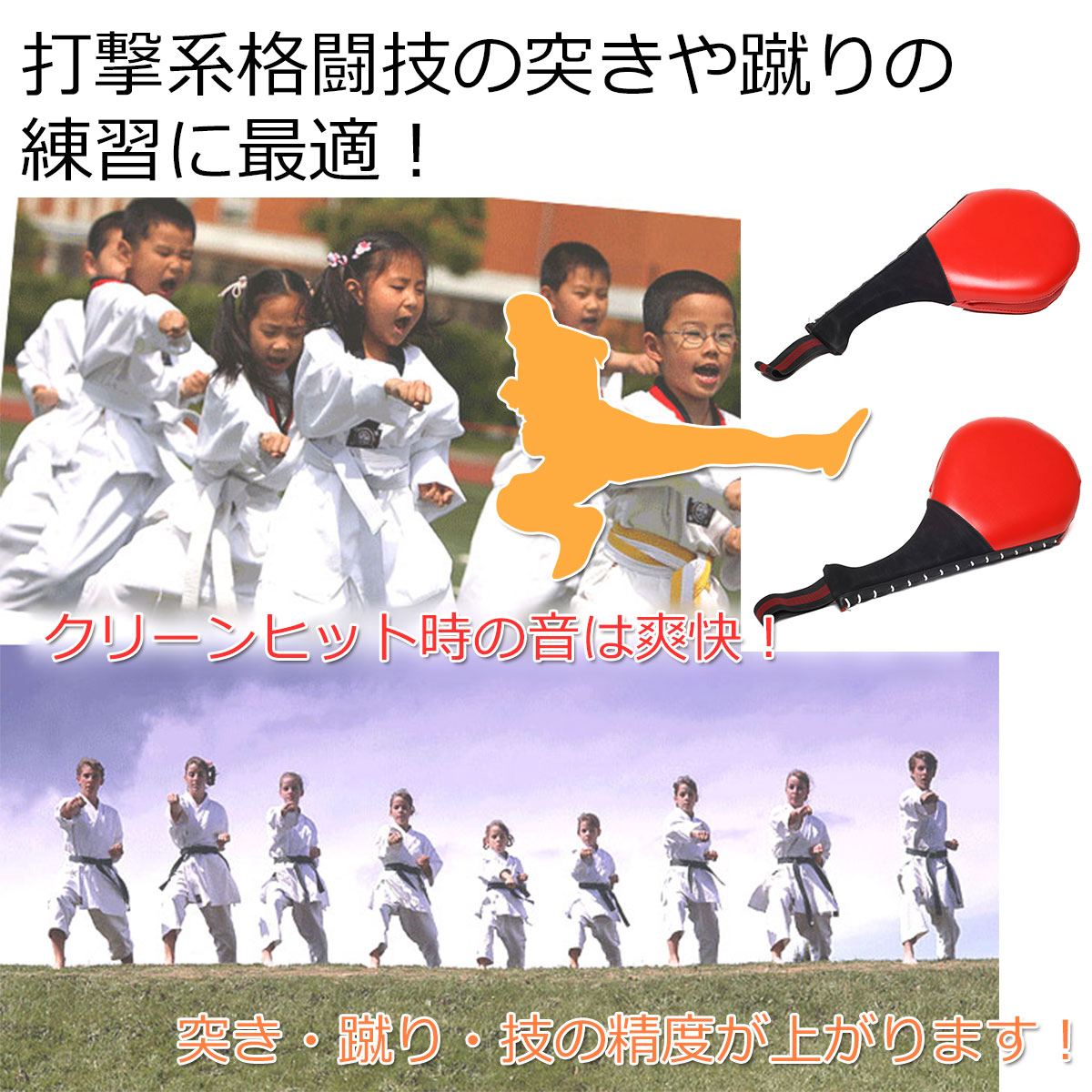 ハンドミットダブル キックミット テコンドー 空手 ムエタイ ハイキック 2個セット