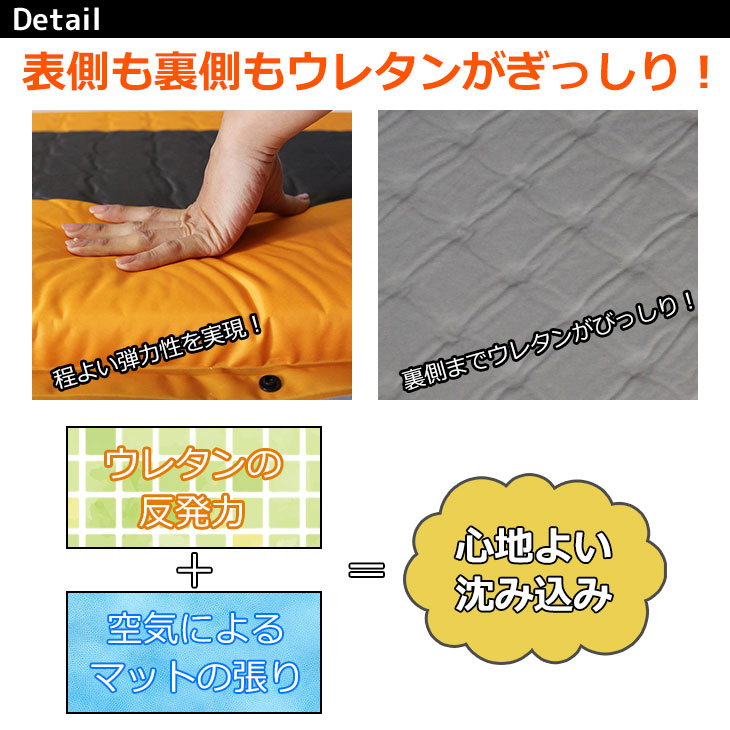 キャンプマット エアーマット 車中泊 自動膨張 テント 寝袋 マット 収納袋付き インフレータブル PVC 3cm
