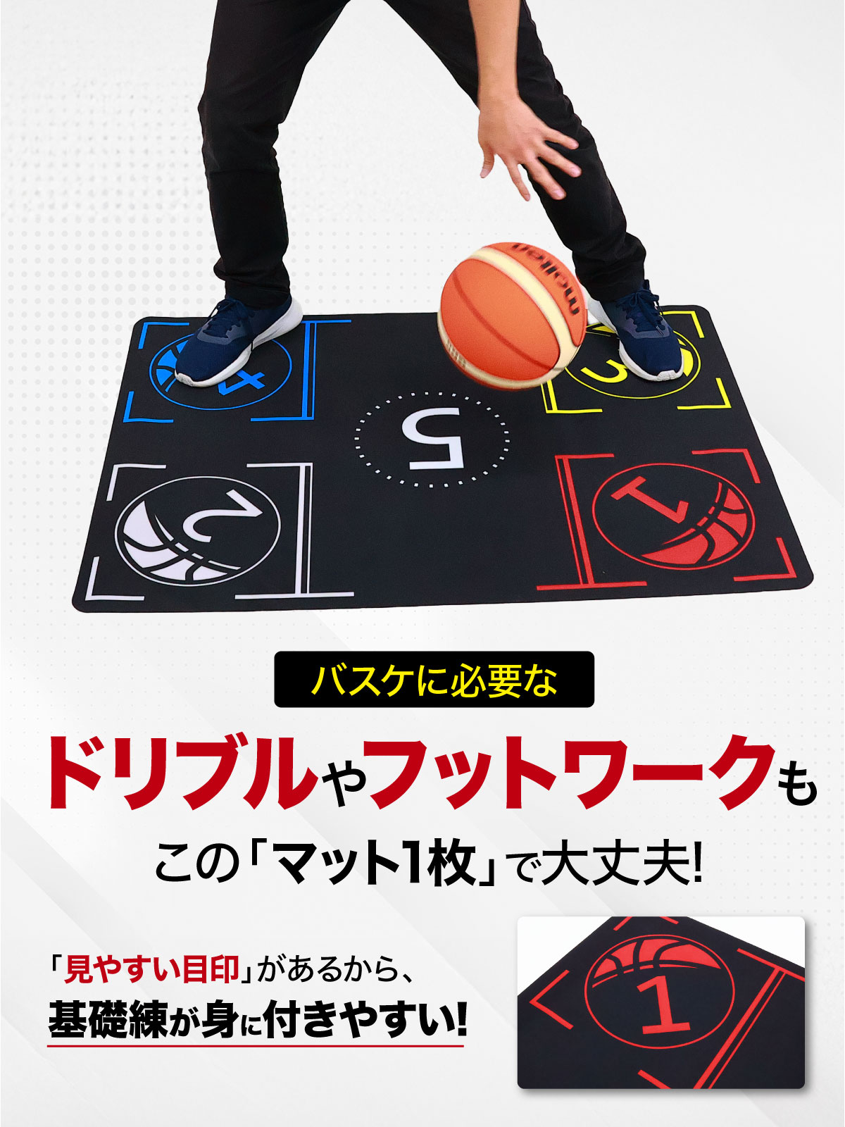 バスケ マット 練習 ドリブル 室内 滑り止め 防音 トレーニング