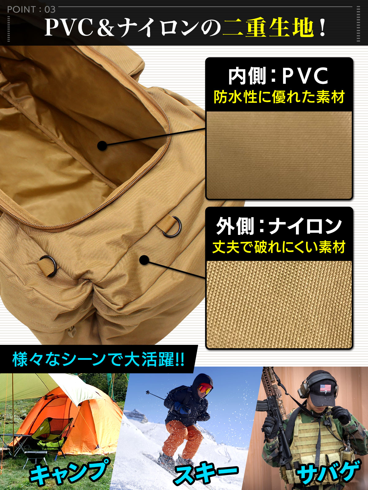 ミリタリーUS大容量リュック（希少品）大切な物を包み込んで搬送