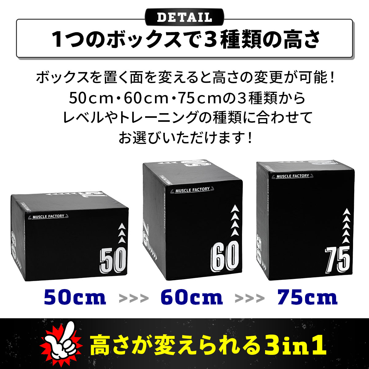 プライオボックス ソフト 3 in 1 プライオメトリクス ボックス 昇降台