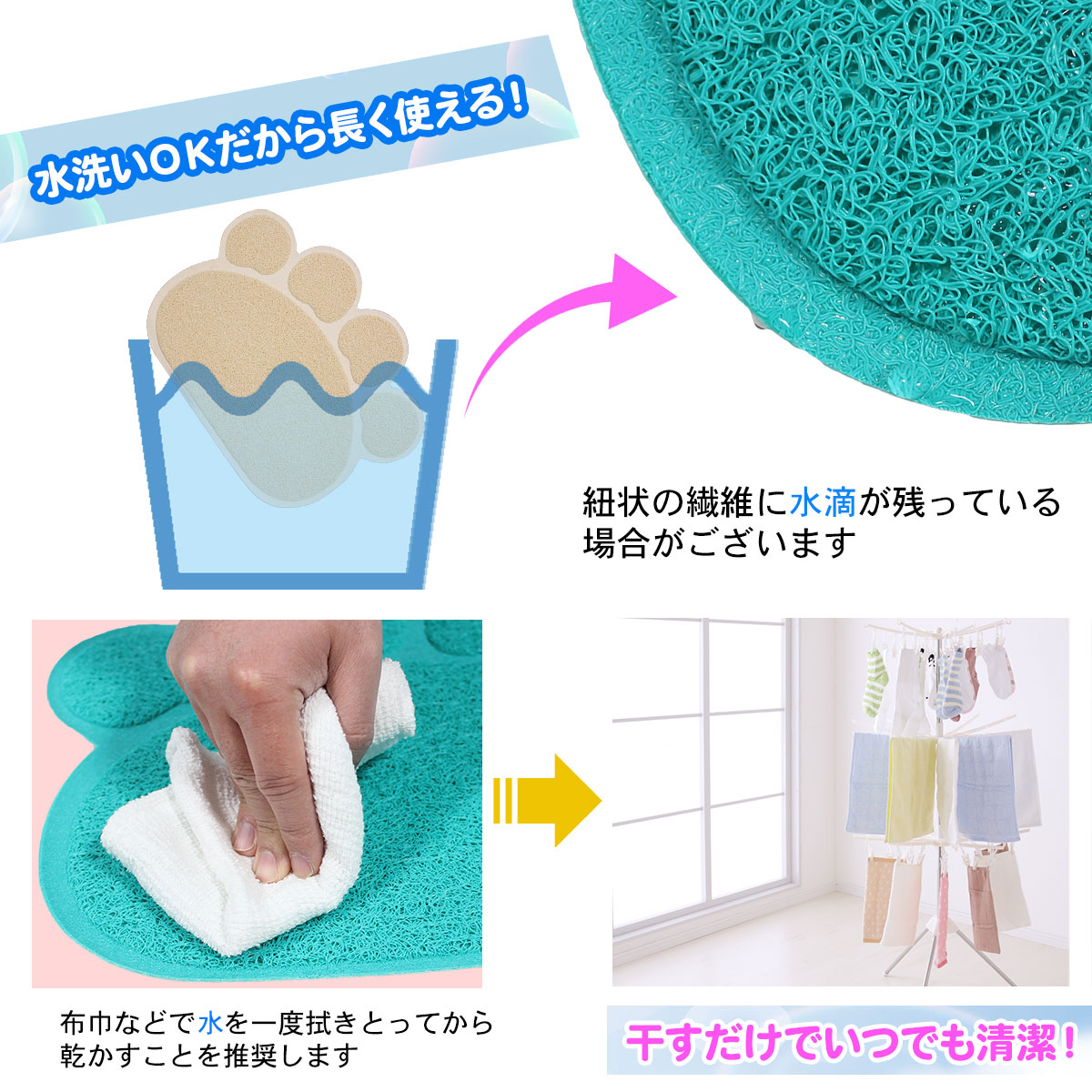 えさ皿 マット ランチョンマット お食事マット 犬 猫 ペット エサ皿 餌皿 エサ入れ 滑り止め トイレマット 肉球型 Sサイズ