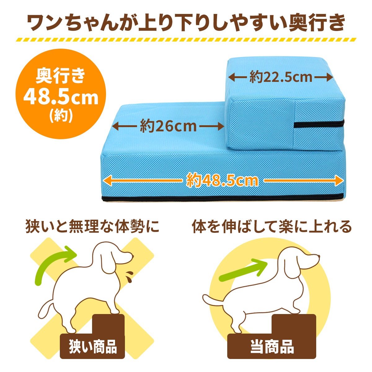 【ドッグトレーナー推奨】 ドッグステップ 犬 階段 ペット 犬用 ステップ 2段 通気性 おしゃれ 送料無料 メッシュ生地 硬めタイプ