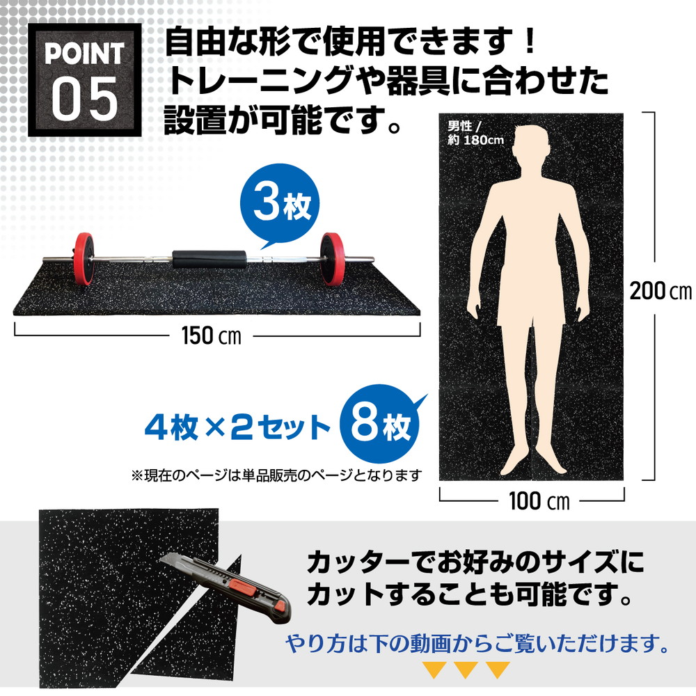 ゴム フロアマット ジムマット 25mm トレーニング マット 防音
