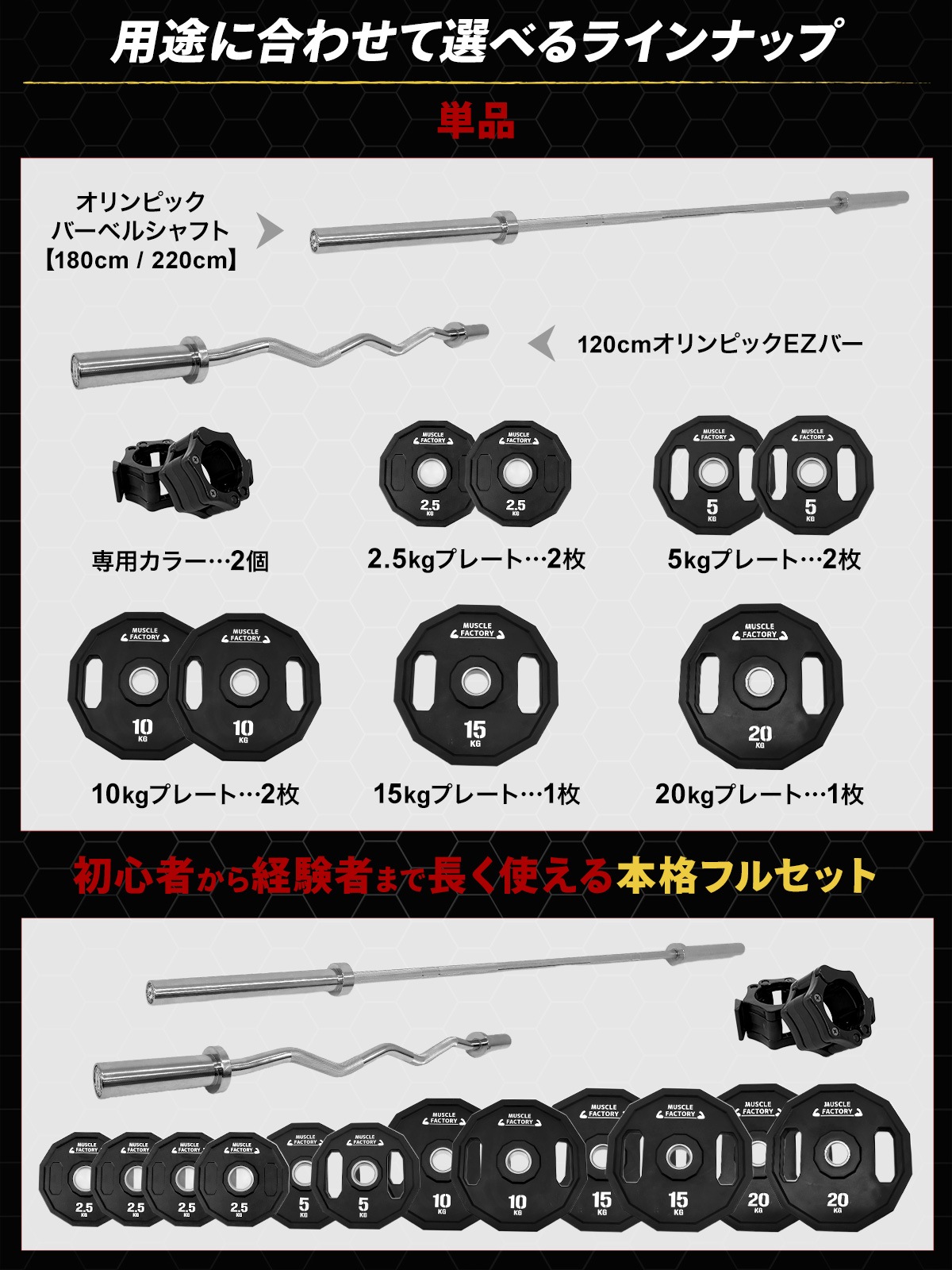 オリンピックバーベルプレート 10kg 2枚セット 50mm対応 ラバー