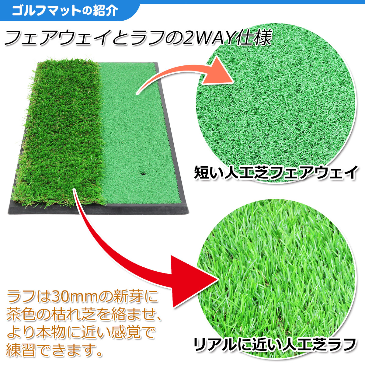 【父の日】 ゴルフセット ギフト プレゼント ゴルフ 練習 マット 33×62cm 人工芝 ラフ 素振り スイング 練習用 ボール ゴムティー