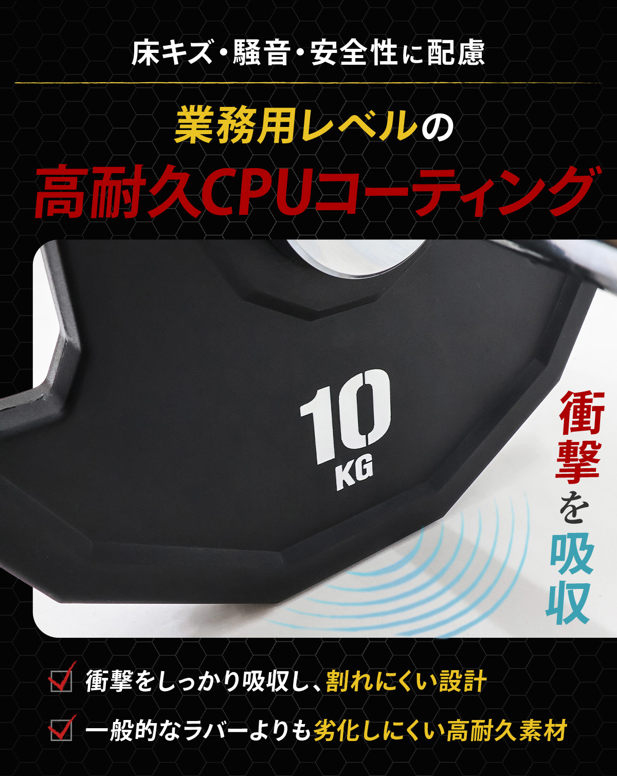 オリンピックバーベルプレート 15kg 1枚 50mm対応 ラバーコーティング
