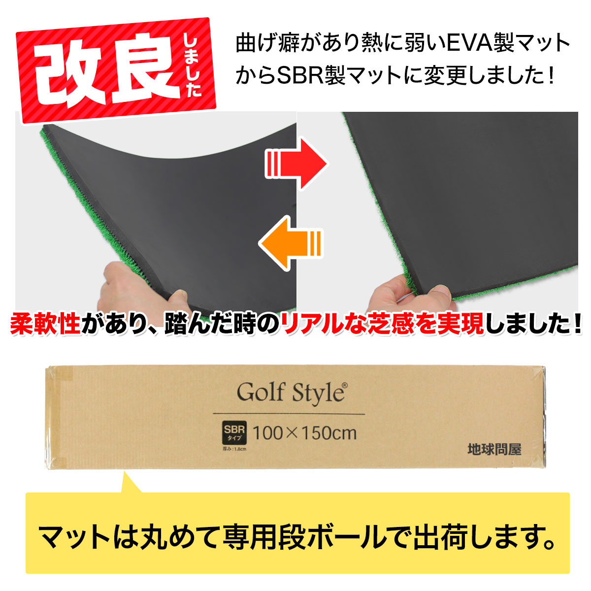 【父の日】 ゴルフセット ギフト プレゼント ゴルフ 練習 マット 大型 100×150cm 素振り スイング 練習用 ボール ゴムティー