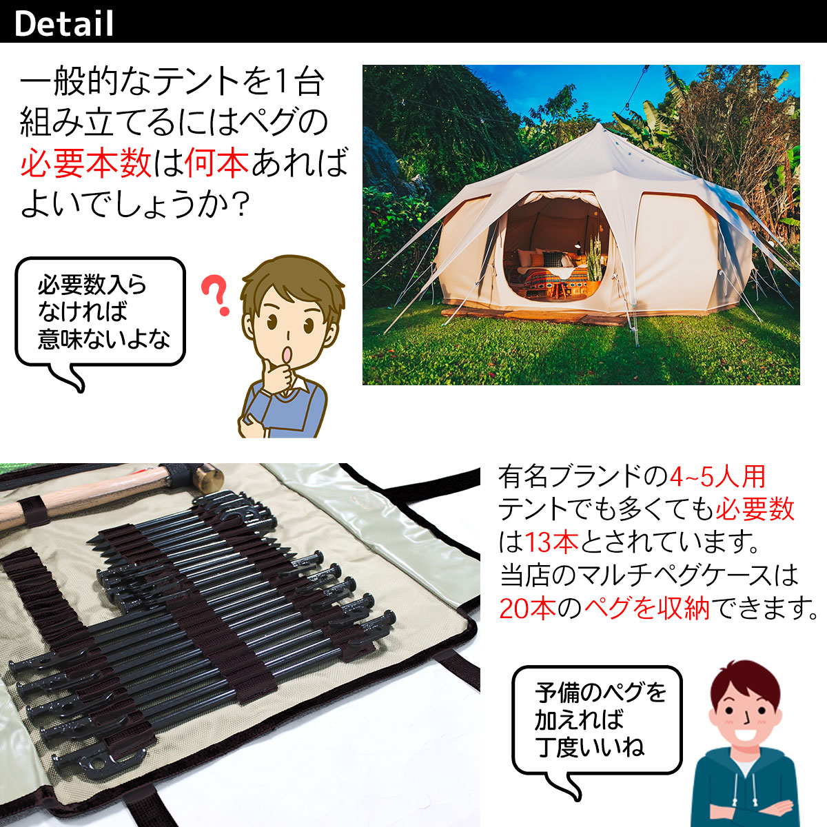 マルチペグケース 収納袋 ペグ 袋 ペグハンマー 収納 ケース バッグ キャンプ アウトドア M-STYLE 