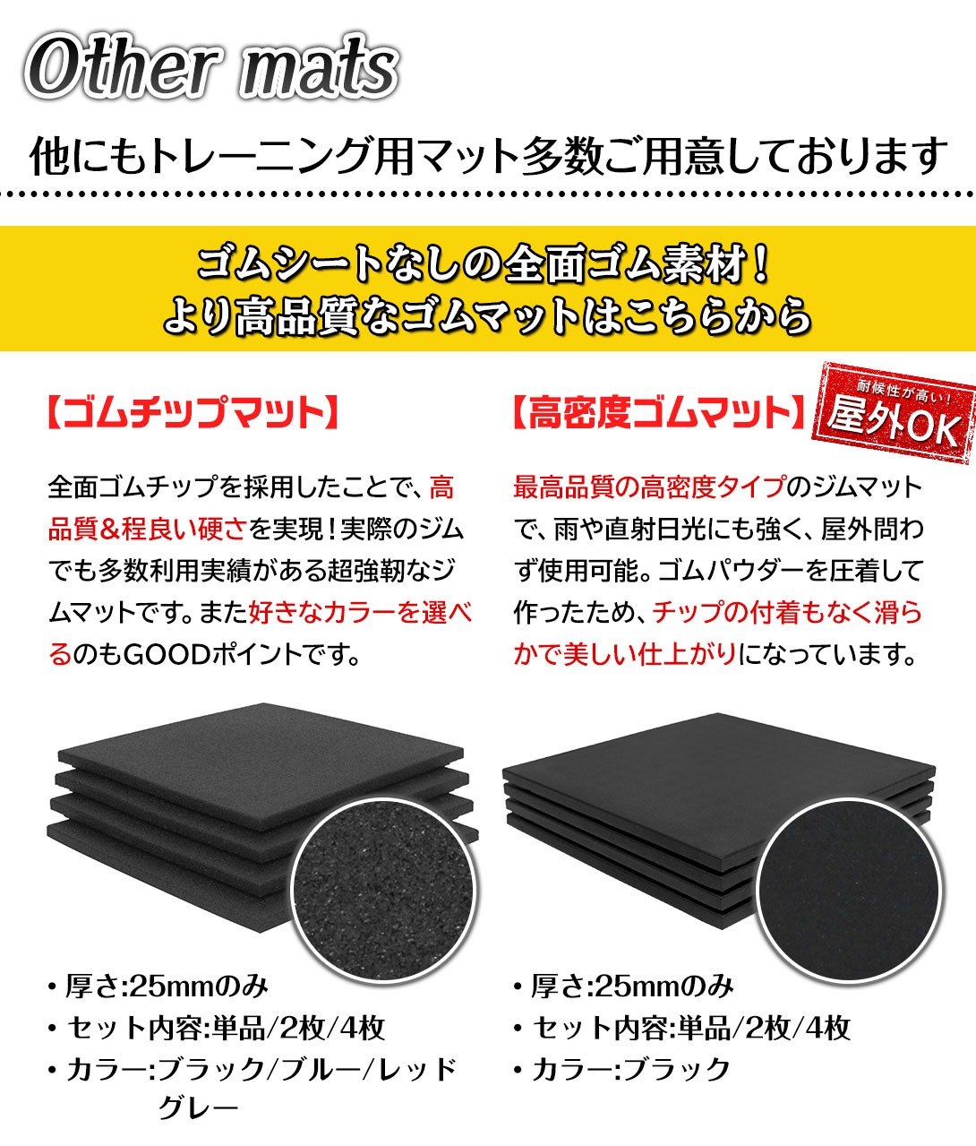 ゴム フロアマット ジムマット 25mm トレーニング マット 防音