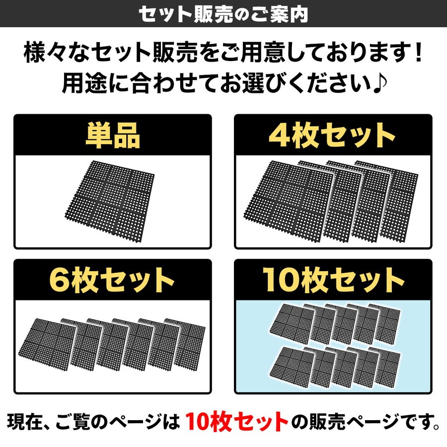 滑り止めマット 屋外 90×90cm 連結可能 すべり止め ラバーマット ゴム 