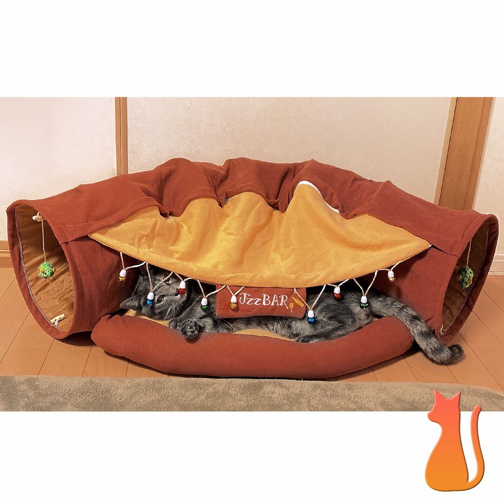 猫 トンネル おもちゃ ネコ トンネル ベッド ハウス 犬 うさぎ ペット ねこちぐら ねこ ペットベッド 折りたたみ キャットトンネル カフェタイプ ペット トンネル 地球問屋