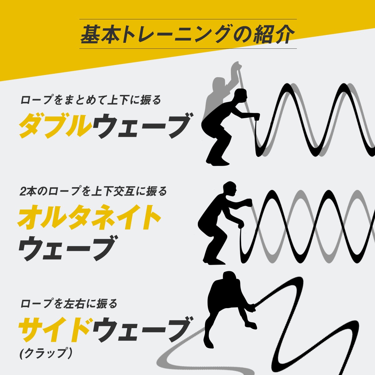 トレーニング ロープのいらないバトルロープ 持って上下に振るだけ