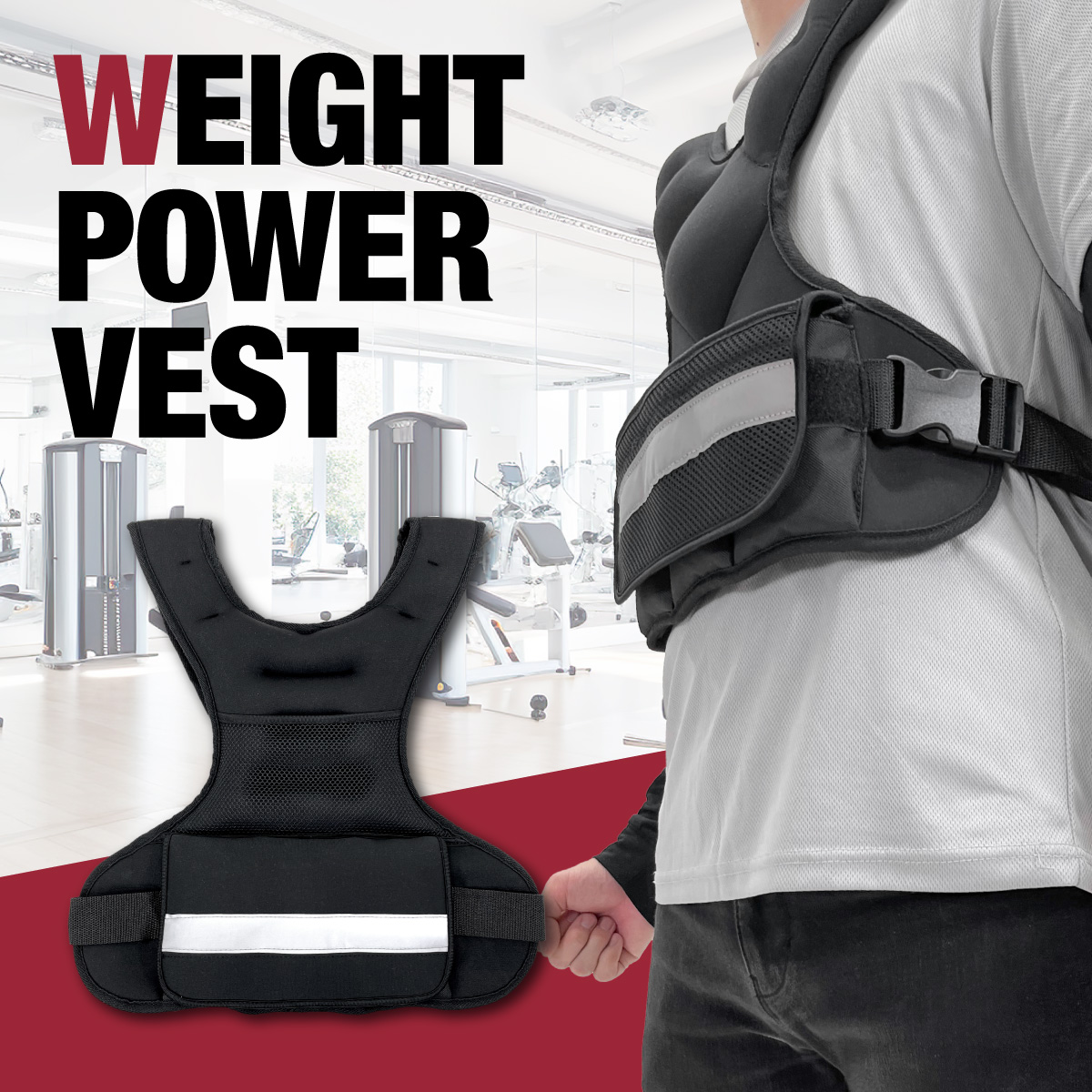 ウエイトベスト パワージャケット ウェイトベスト 5kg 4個セット ウエイトジャケット 反射テープ 加重ベスト 通気 フィットネス 高負荷 ジャケット ウェイトベスト ウエイト ジャケット パワー ベスト 5KG 筋