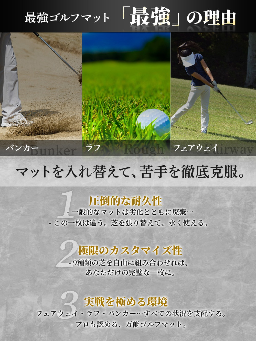 ゴルフマット ゴルフ 練習 マット 2WAY カスタマイズ可能 折りたたみ