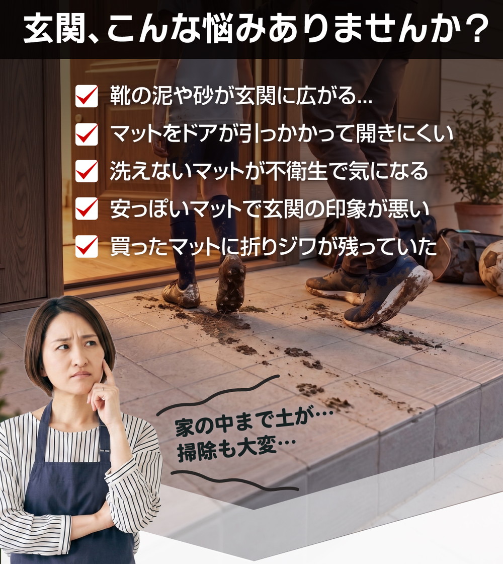 玄関マット 60×90cm 泥落としマット 業務用 家庭用 薄型 滑り止め 水洗いOK ドアに干渉しにくい おしゃれ 屋外 屋内 エントランスマット