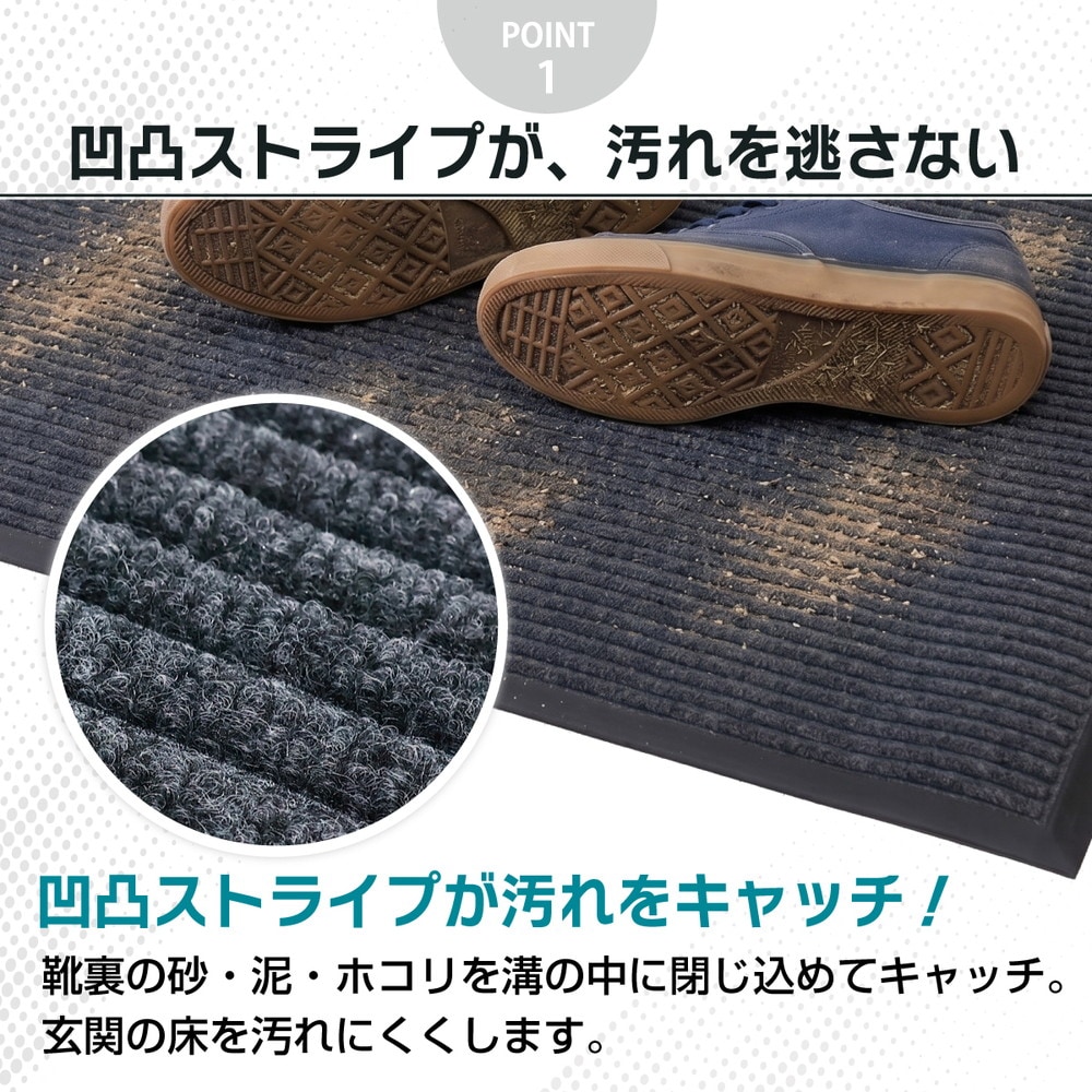 玄関マット 60×90cm 泥落としマット 業務用 家庭用 薄型 滑り止め