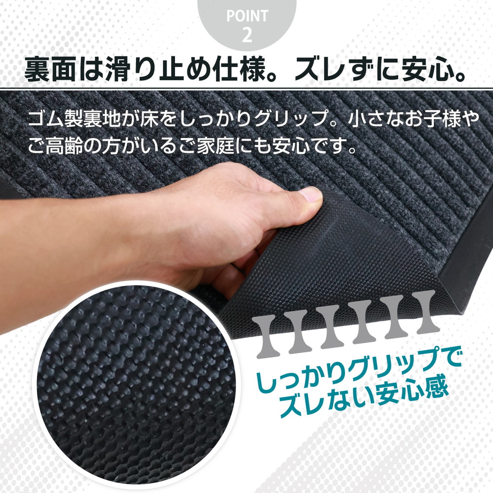 玄関マット 60×90cm 泥落としマット 業務用 家庭用 薄型 滑り止め