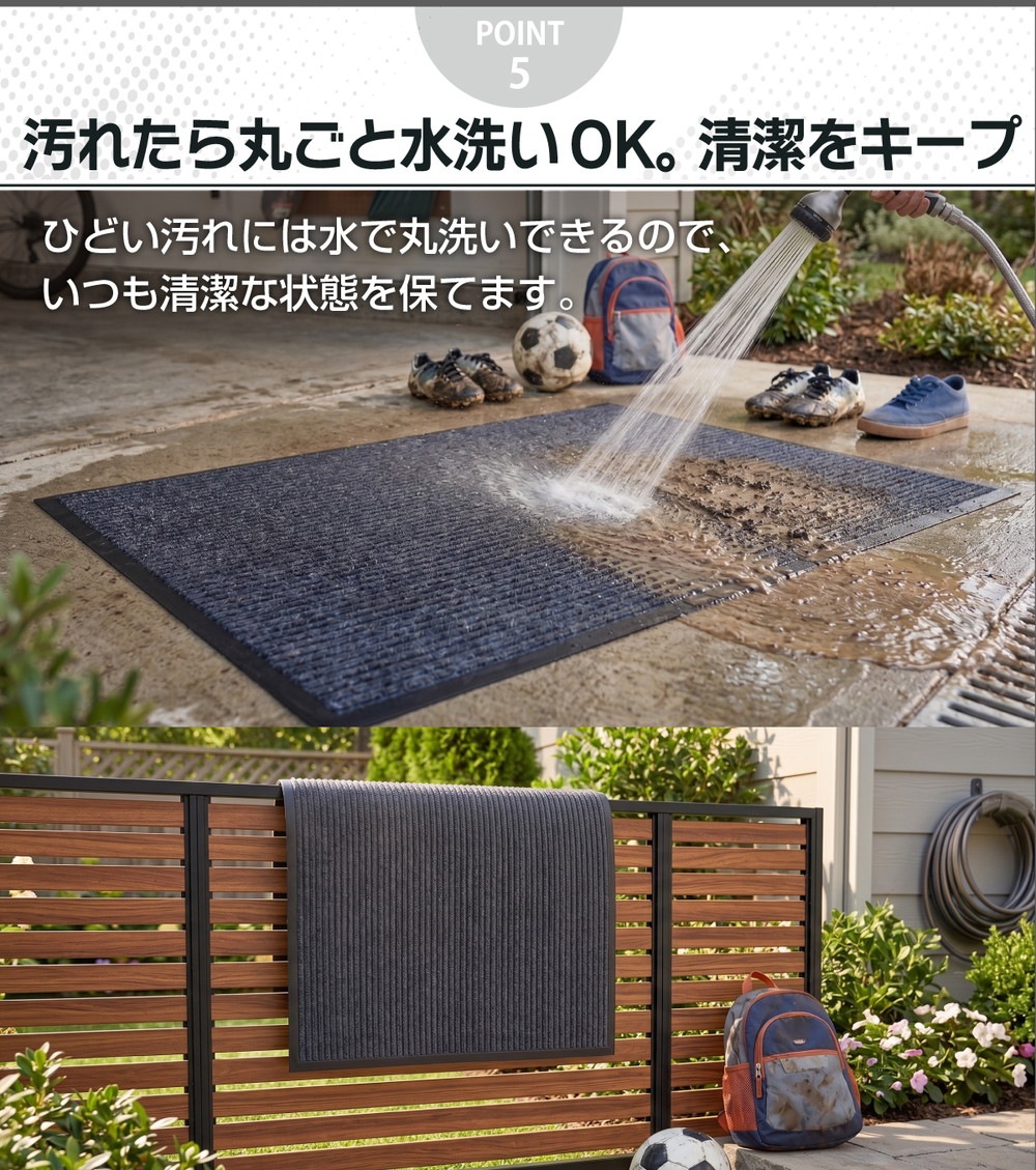 玄関マット 大判 90×120cm 泥落としマット 業務用 家庭用 薄型 滑り止め 水洗いOK ドアに干渉しにくい おしゃれ 屋外 屋内 エントランスマット