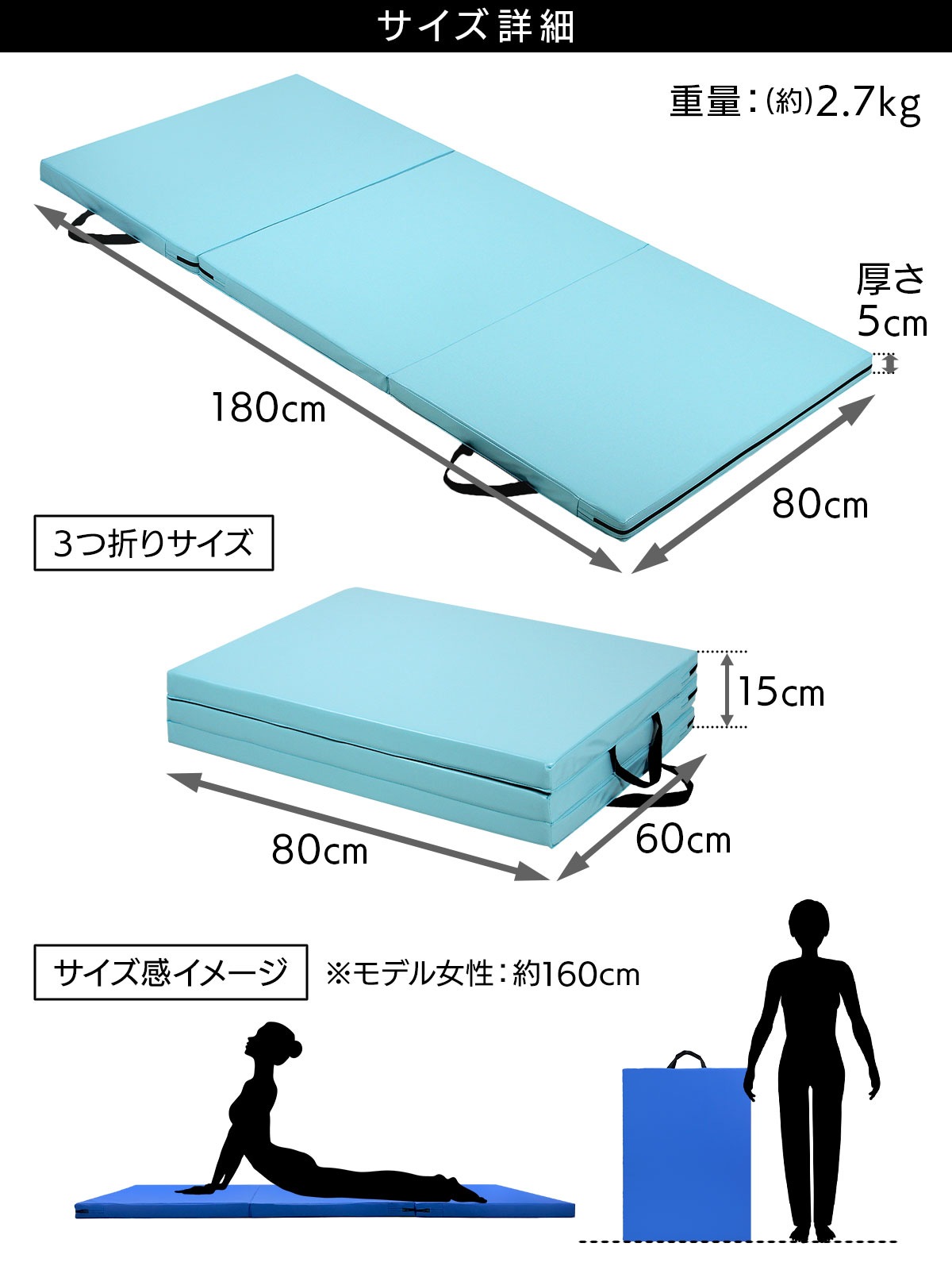 【訳あり】 体操 マット 折りたたみ リングフィット ストレッチ エクササイズ トレーニング 鉄棒 運動 子供 プレイマット ヨガマット スポーツマット 防音 家庭用 180×80×5cm