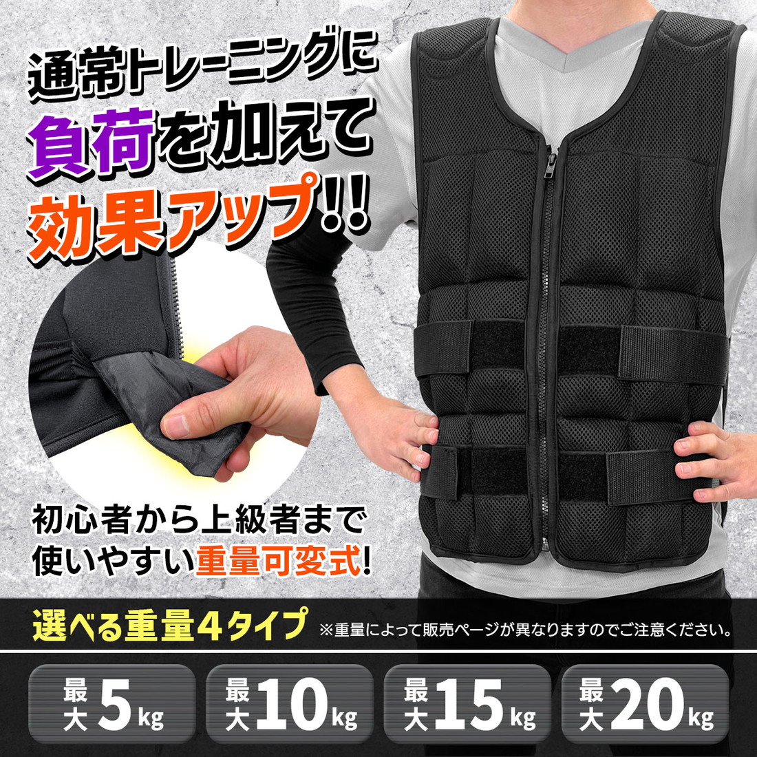 Amazon.co.jp: H&Yo ウエイトベスト 20kg 10kg 重り 筋トレ 重量