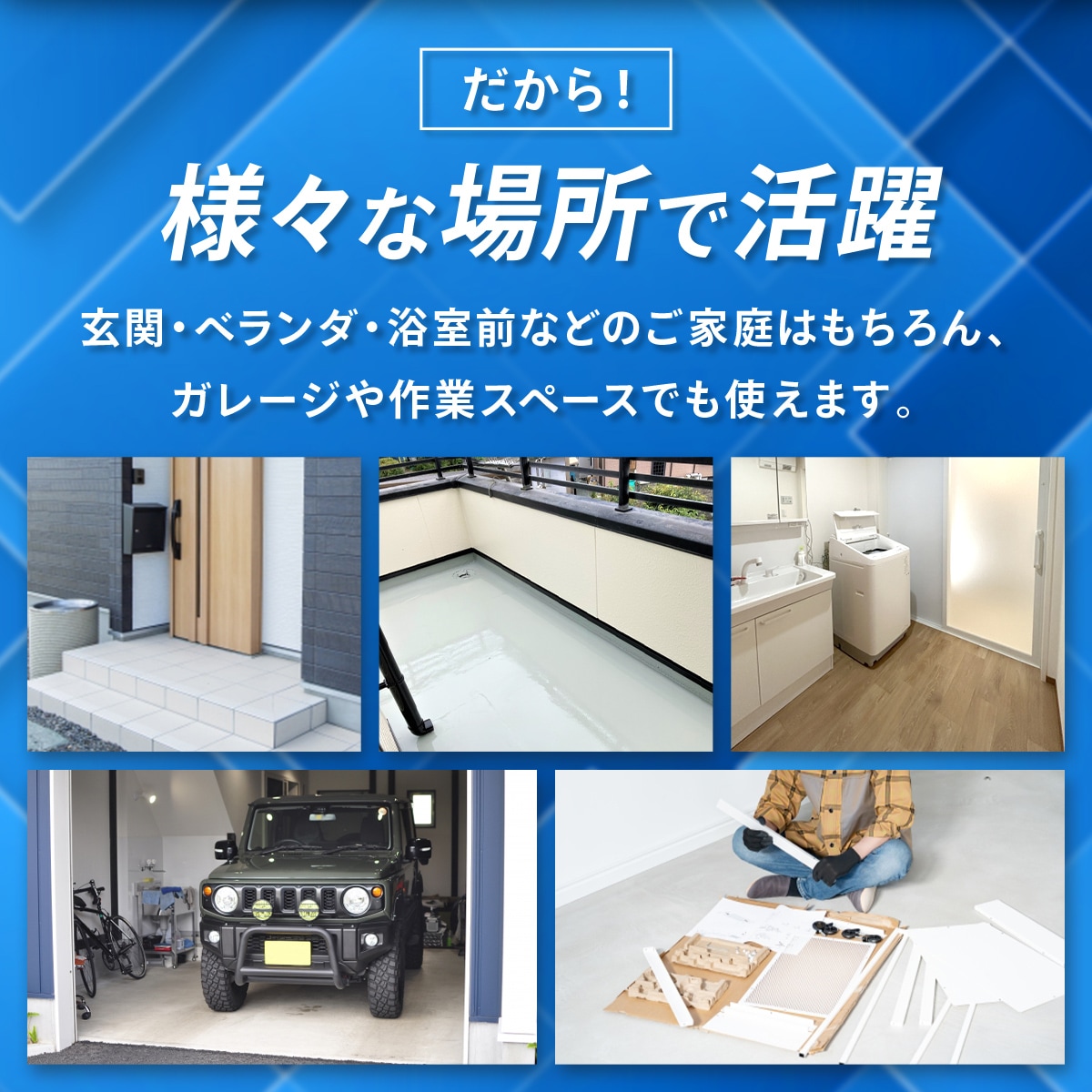 滑り止めマット 大型 ゴムマット 排水穴付き 業務用 10mm厚 屋内外対応 防滑 ラバー 玄関 厨房 ガレージ ベランダ 作業場 UTE MAT ブラック 1200×1830×10mm