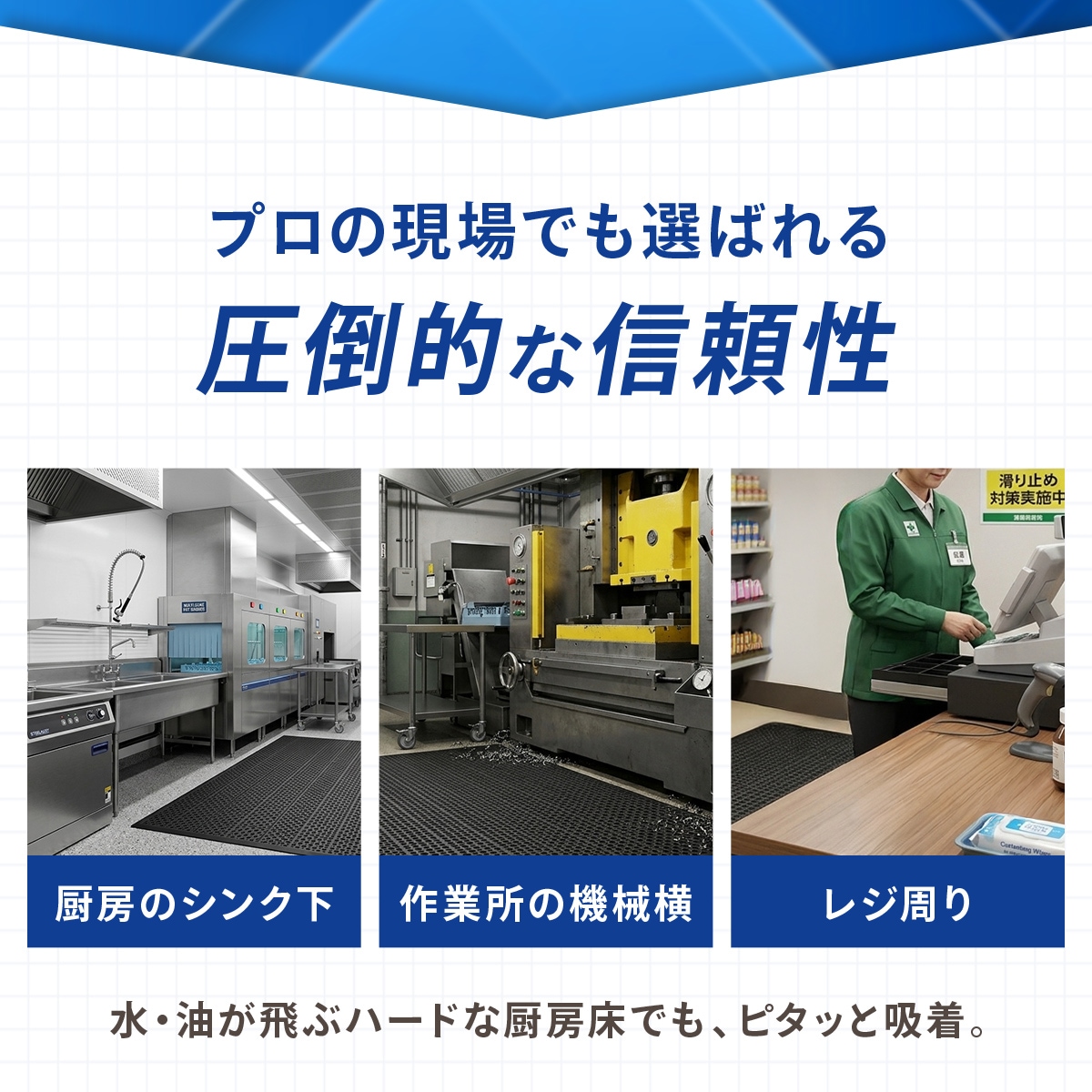 滑り止めマット 大型 ゴムマット 排水穴付き 業務用 10mm厚 屋内外対応 防滑 ラバー 玄関 厨房 ガレージ ベランダ 作業場 UTE MAT ブラック 1200×1830×10mm