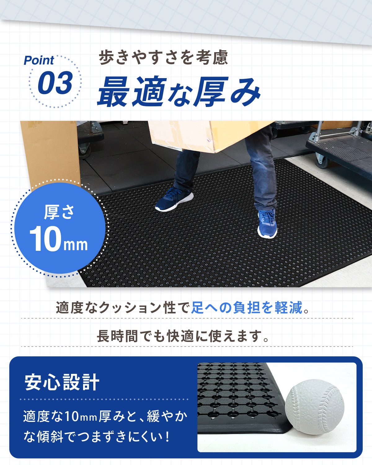 滑り止めマット 大型 ゴムマット 排水穴付き 業務用 10mm厚 屋内外対応 防滑 ラバー 玄関 厨房 ガレージ ベランダ 作業場 UTE MAT ブラック 1200×1830×10mm