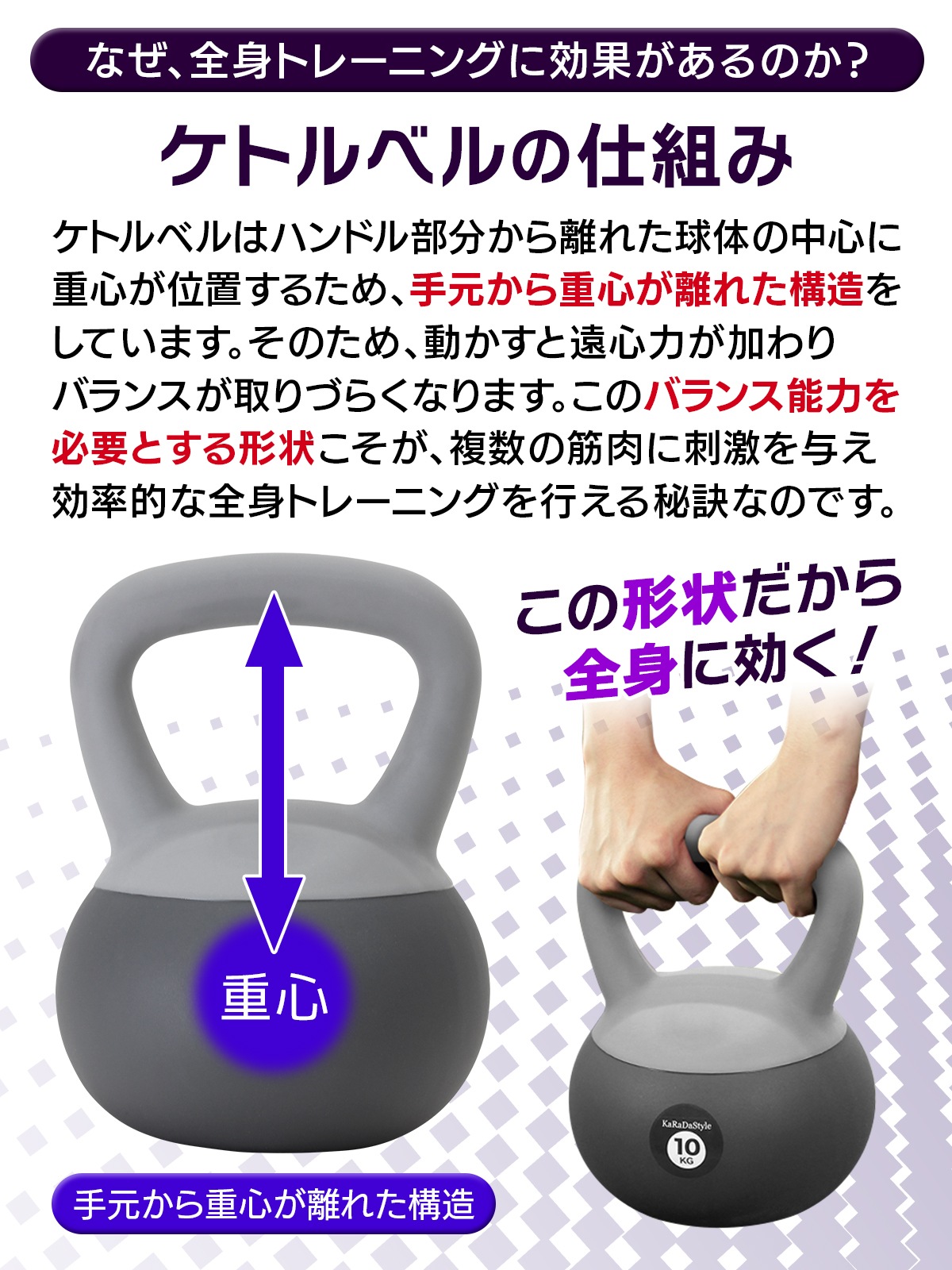 ケトルベル ソフトタイプ 10kg ワイドハンドル 握りやすいグリップ トレーニング ソフトケトルベル 器具 ウエイト 体幹 持久力 筋肉 筋トレ バランス エクササイズ 自宅 ジム ソフト やわらか素材 防傷 PVC