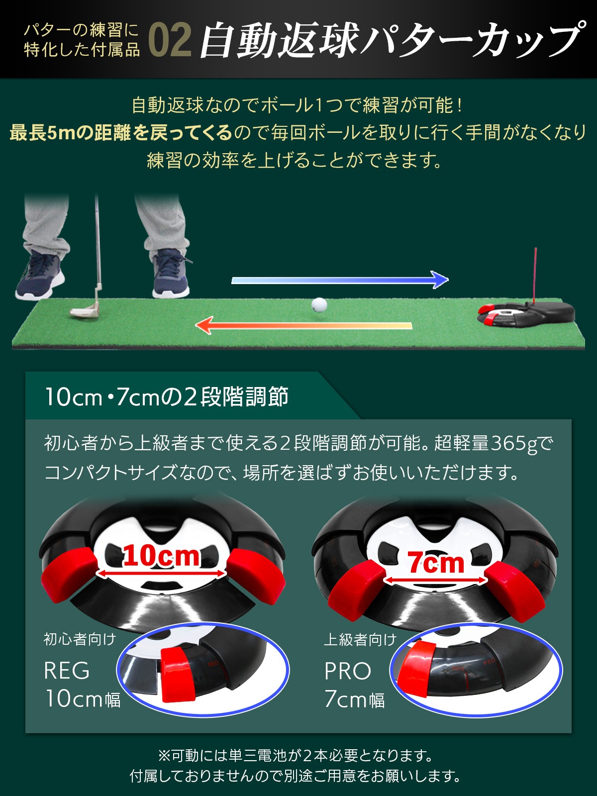 パターマット 3m ゴルフ パター 練習 マット 室内 静音 ゴルフマット ベント 芝 パッティング パター練習 パット練習 絨毯 カーペット 300×100cm Jシリーズ ゴルフボール 自動返球パターカップ CATセット