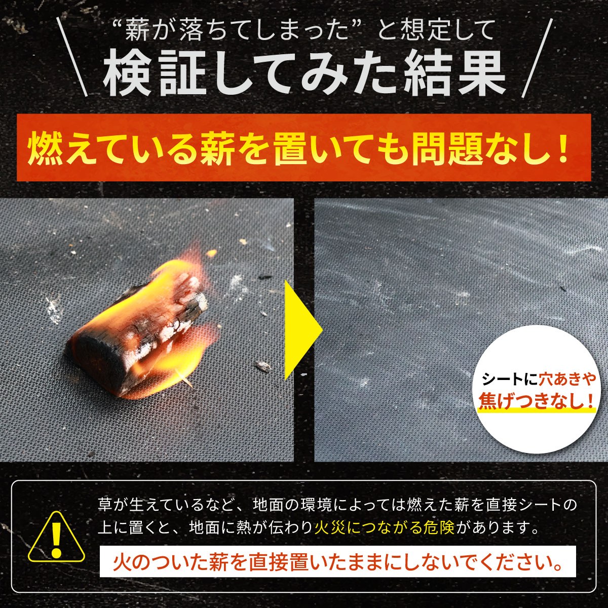 焚き火シート 焚き火台シート 黒 スパッタシート チクチクしない シリコンコーティング 薪ストーブ対応 防炎 不燃 ガラス繊維 BBQ 焚火 アウトドア キャンプ 40×50cm