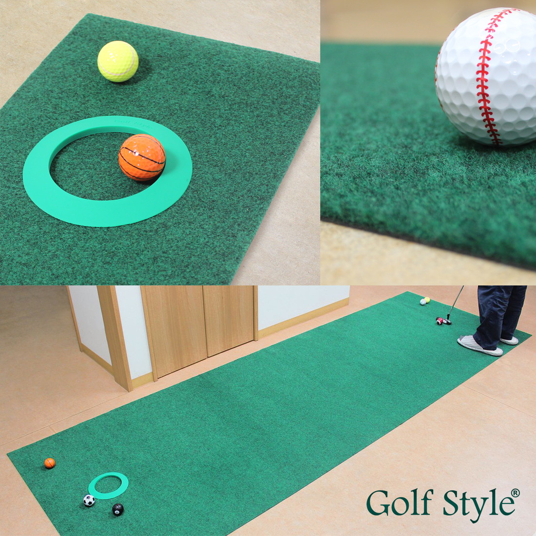 ゴルフ用 パター 練習マット Bタイプ パッティングフィールド 上達