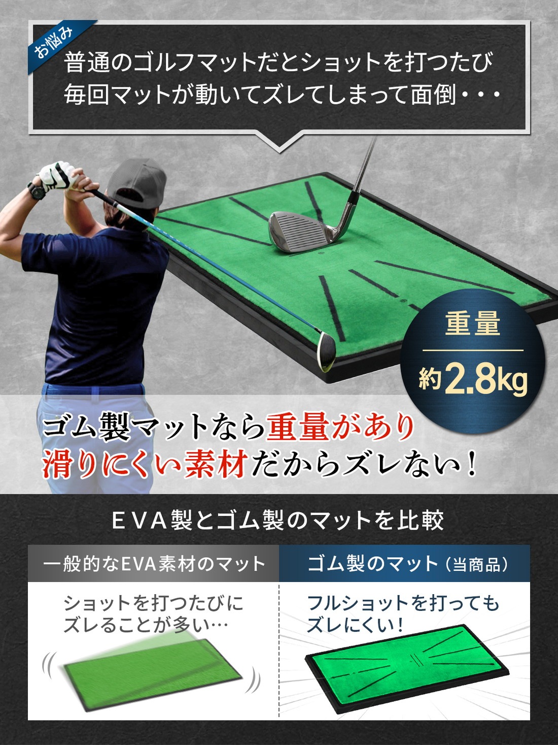 ゴルフ練習マット その他付属 ゴルフマット ゴルフ 練習 マット 素振り スイング 跡がつく ショット