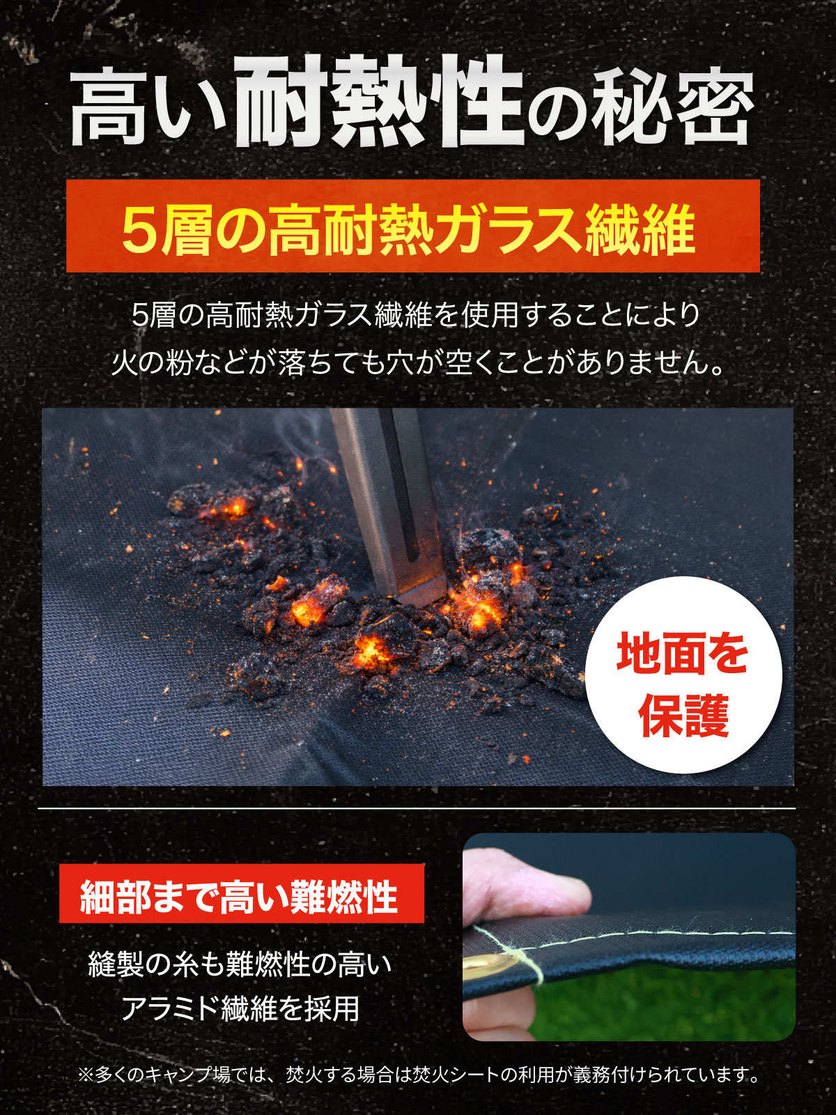 焚き火シート 焚き火台シート 黒 スパッタシート チクチクしない シリコンコーティング 薪ストーブ対応 防炎 不燃 ガラス繊維 BBQ 焚火 アウトドア キャンプ 80×100cm