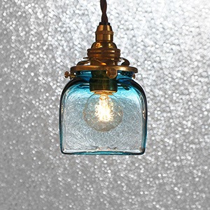 予約注文】安土草多｜ペンダントライト [E17] 角瓶 青透き被せ | 趣佳