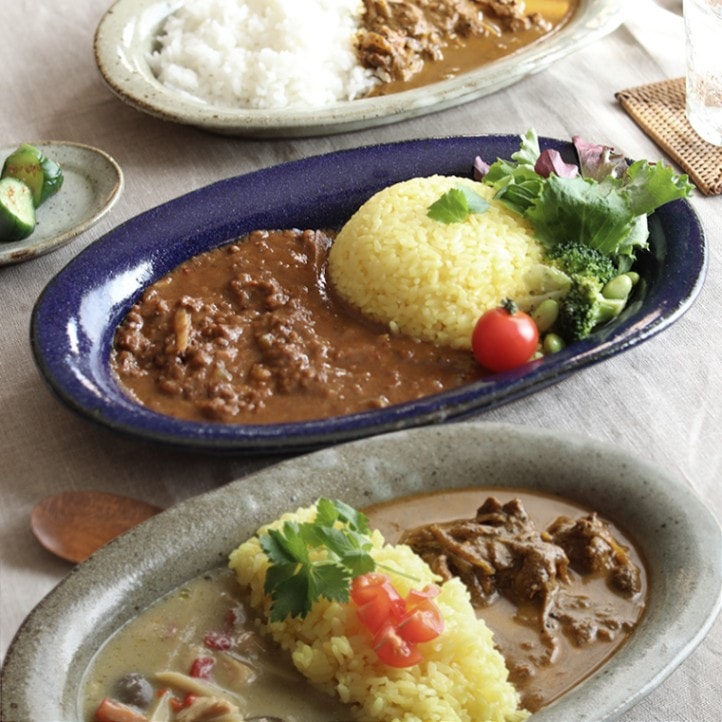 確認♡四角皿(中)♡お椀♡カレー皿♡オーダー受け付け 波佐見焼】zen to 阿部 薫太郎 カレー皿「daily spice plate」ブルー